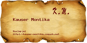 Kauser Montika névjegykártya